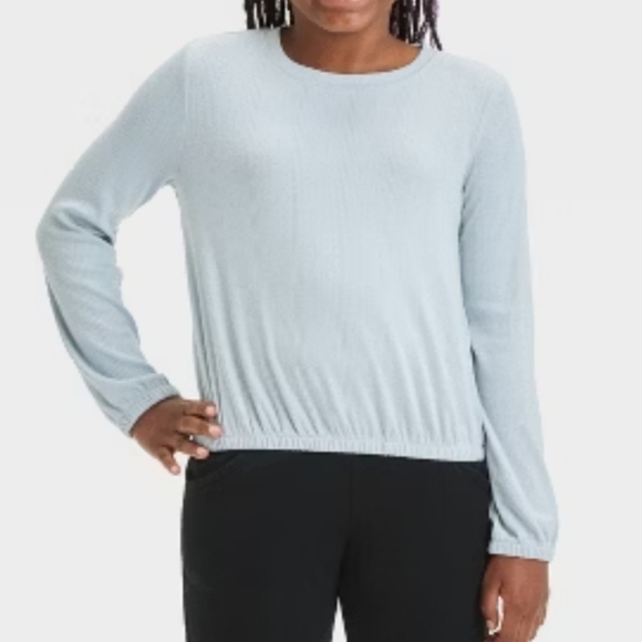 Cat & Jack Girls Light Gray Long Sleeve Pointelle Knit Top Size M/8 NWT - Picture 1 of 5